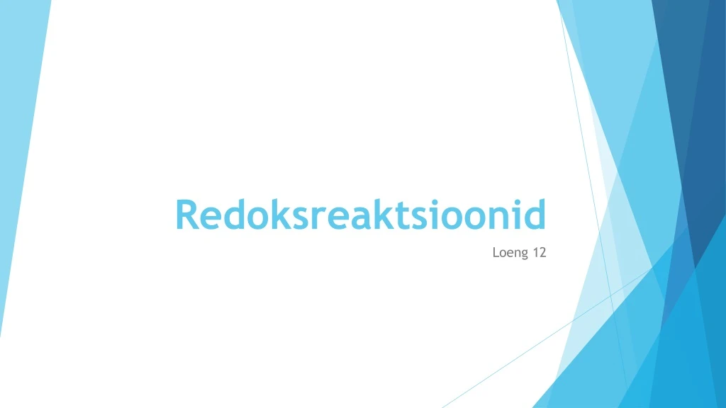 redoksreaktsioonid