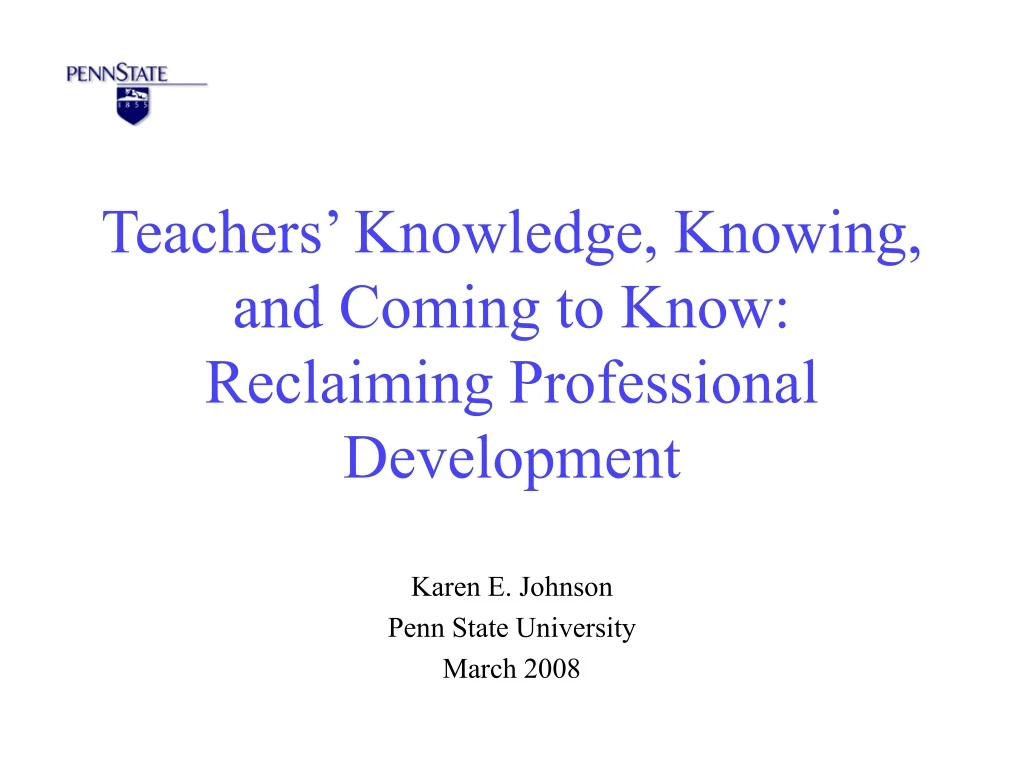 teachers knowledge knowing and coming to know reclaiming professional development