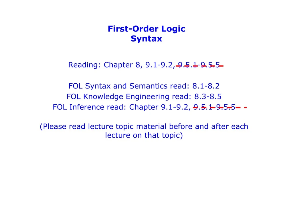 first order logic syntax