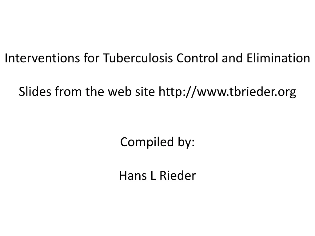 interventions for tuberculosis control