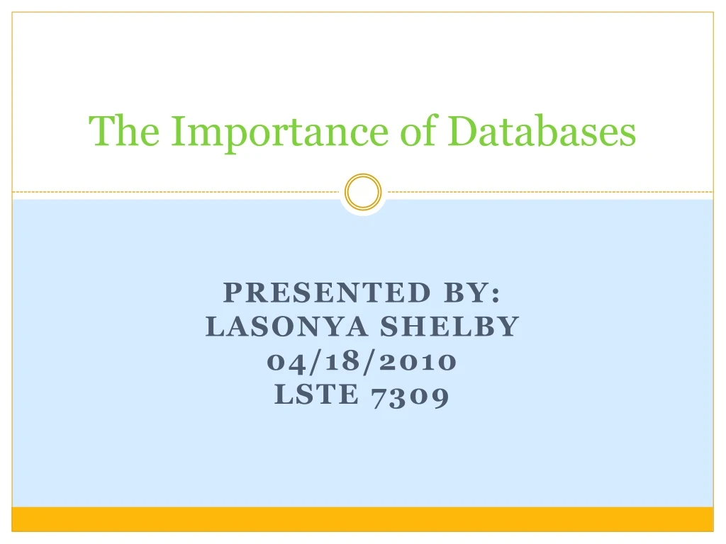 the importance of databases