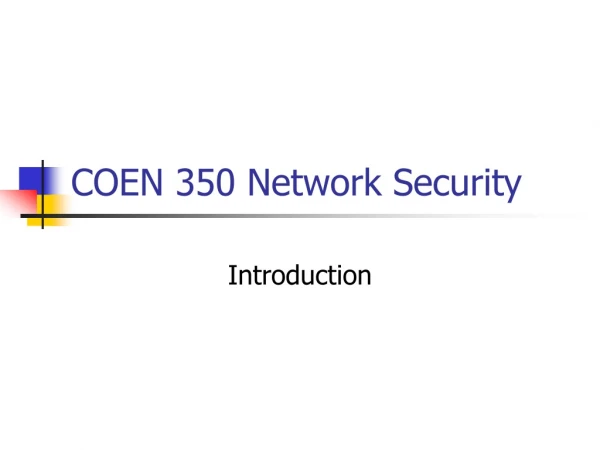 COEN 350 Network Security