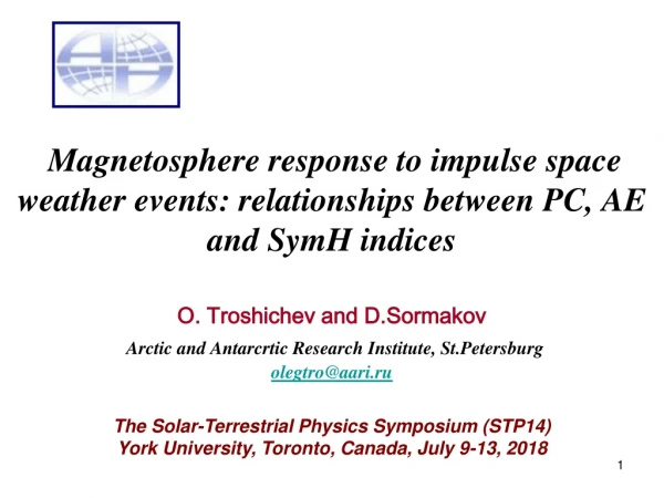 The Solar-Terrestrial Physics Symposium (STP14)  York University, Toronto, Canada, July 9-13, 2018