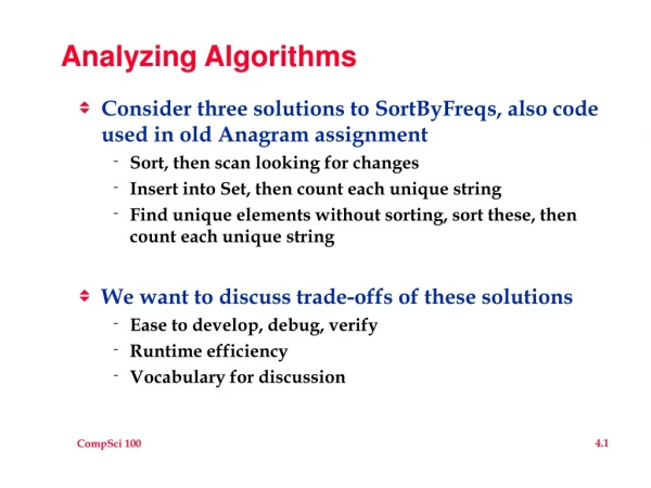 Analyzing Algorithms