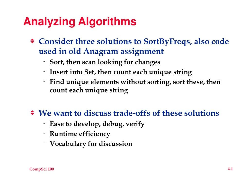 analyzing algorithms