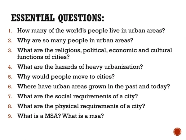 Essential Questions: