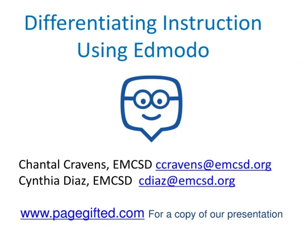 Differentiating Instruction  Using Edmodo