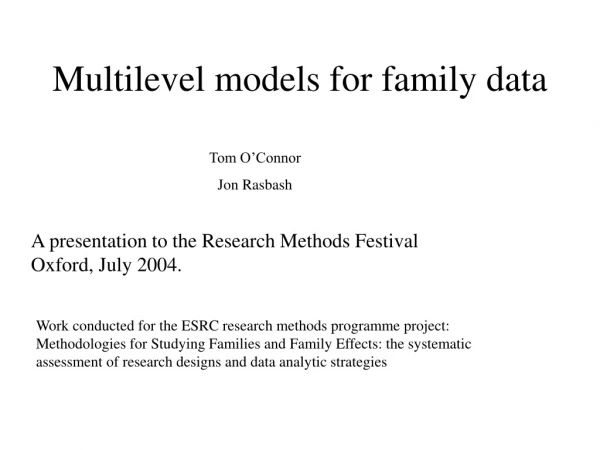 Multilevel models for family data