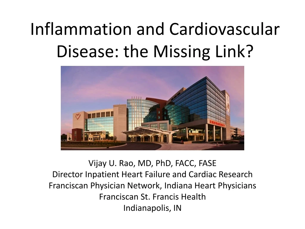 inflammation and cardiovascular disease the missing link