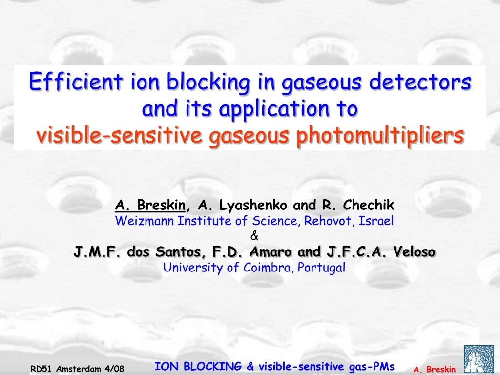 efficient ion blocking in gaseous detectors