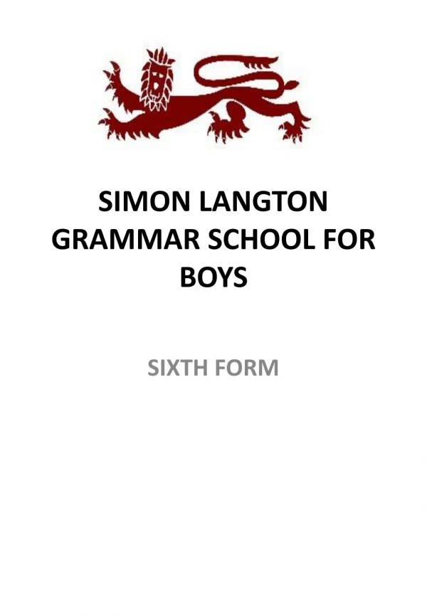 SIMON  LANGTON  GRAMMAR SCHOOL FOR BOYS