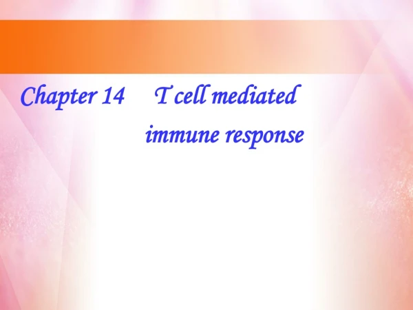 Chapter 14     T cell mediated                       immune response