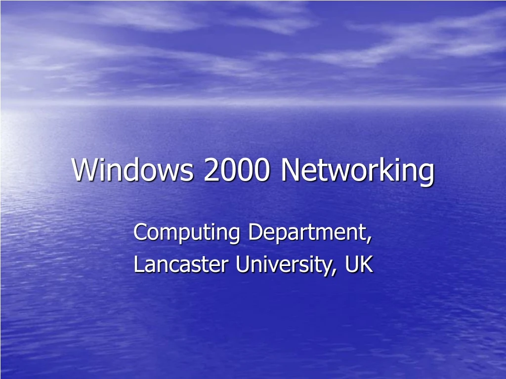 windows 2000 networking