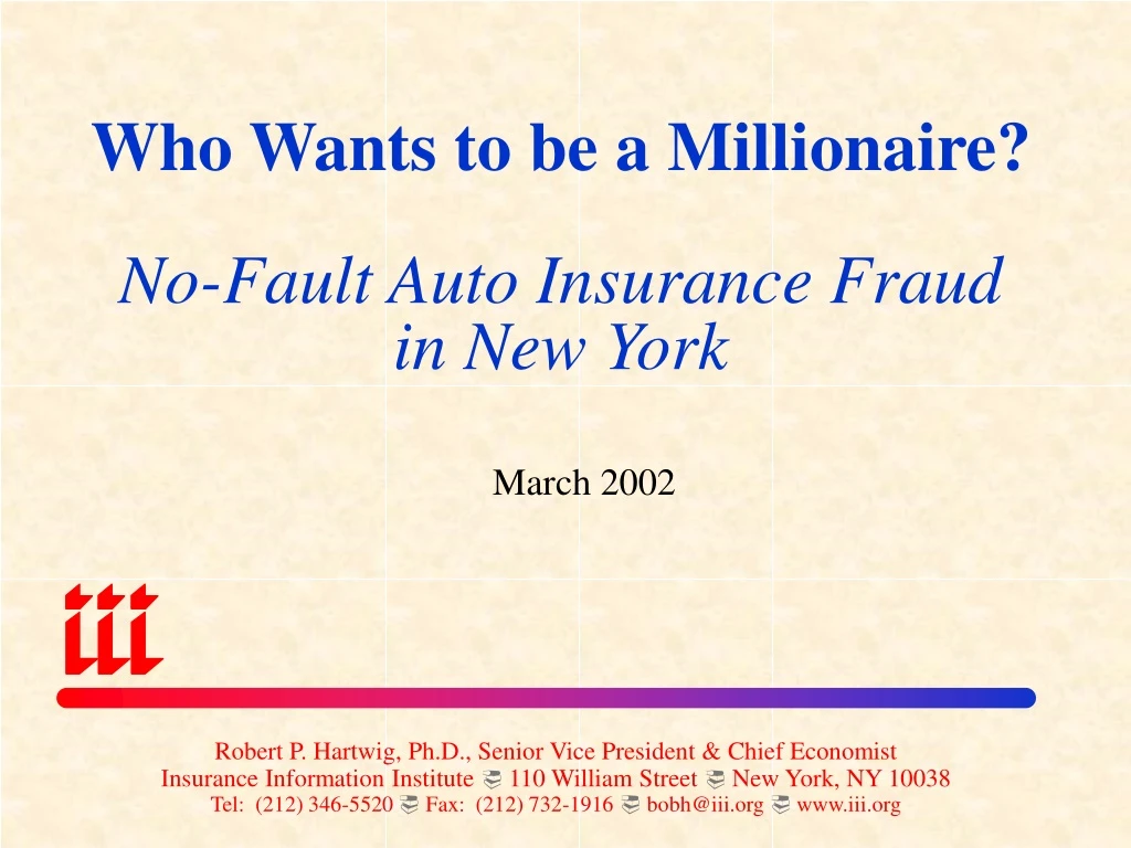 who wants to be a millionaire no fault auto insurance fraud in new york