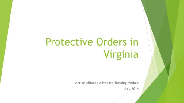 Protective Orders in Virginia