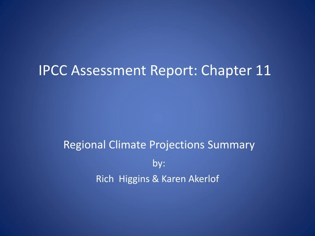 ipcc assessment report chapter 11