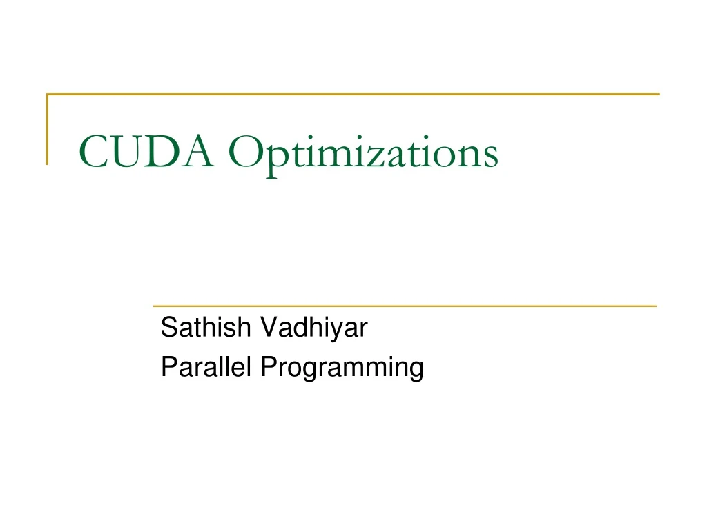 cuda optimizations