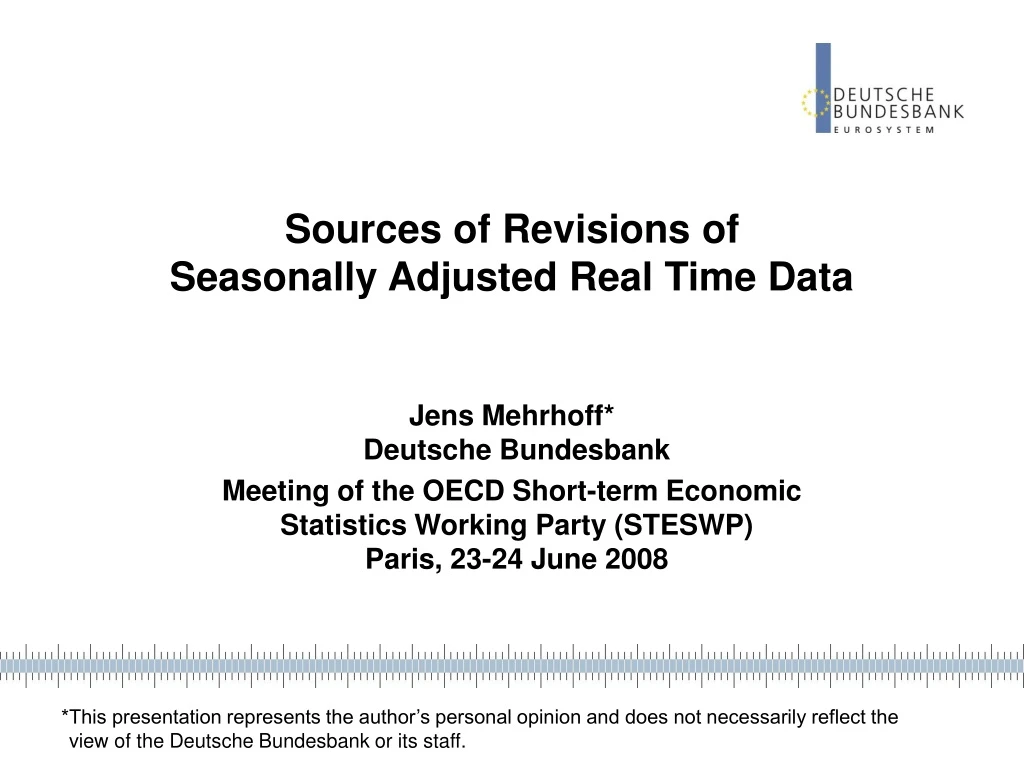 sources of revisions of seasonally adjusted real time data