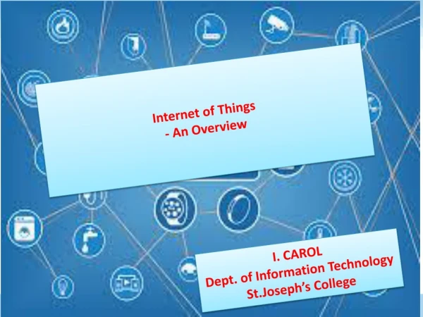 I. CAROL Dept. of Information Technology St.Joseph’s  College