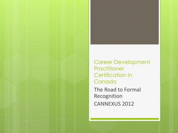 Career Development Practitioner Certification in Canada