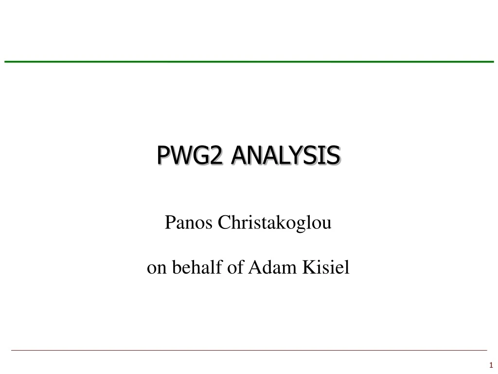 pwg2 analysis