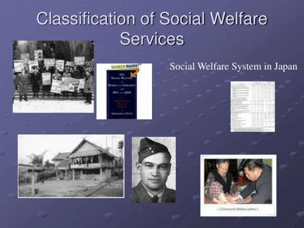 Classification of Social Welfare Services