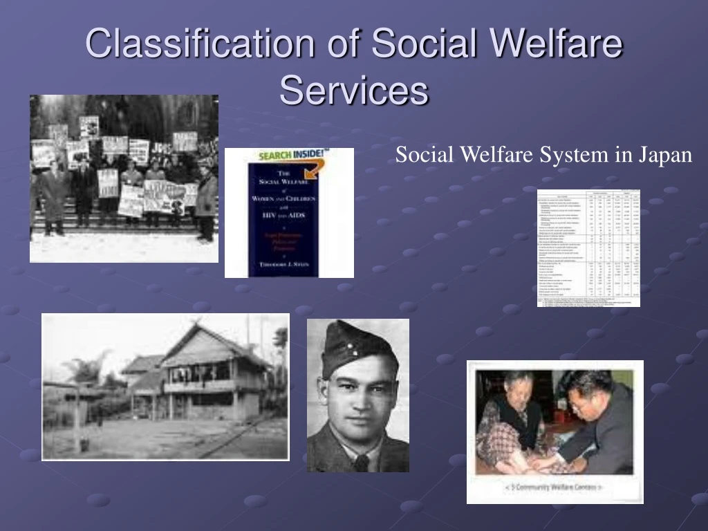 classification of social welfare services