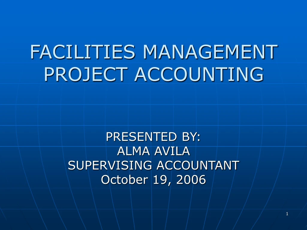 facilities management project accounting