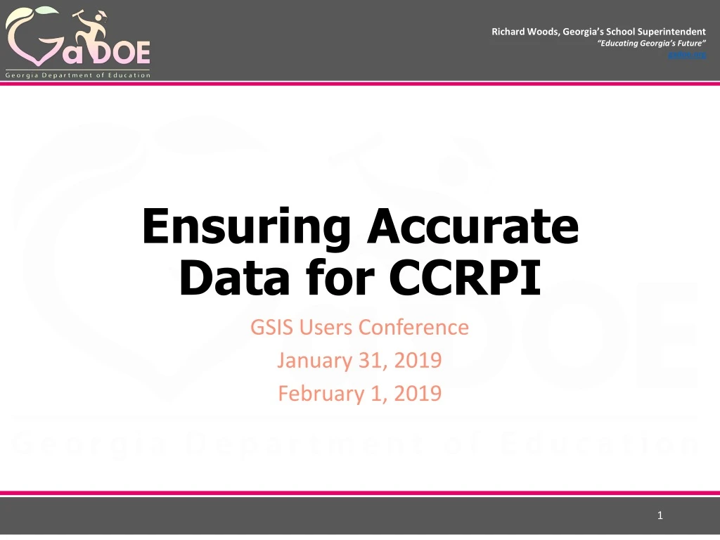 ensuring accurate data for ccrpi