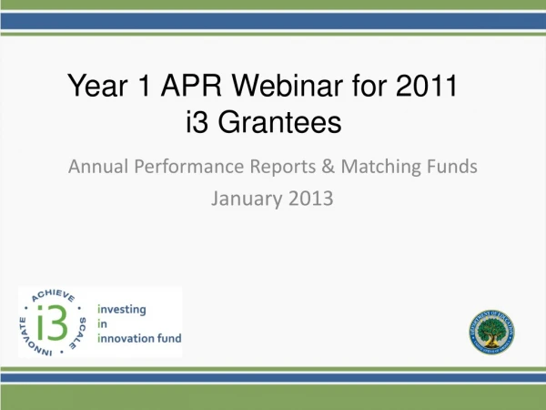 Annual Performance Reports &amp; Matching Funds January 2013