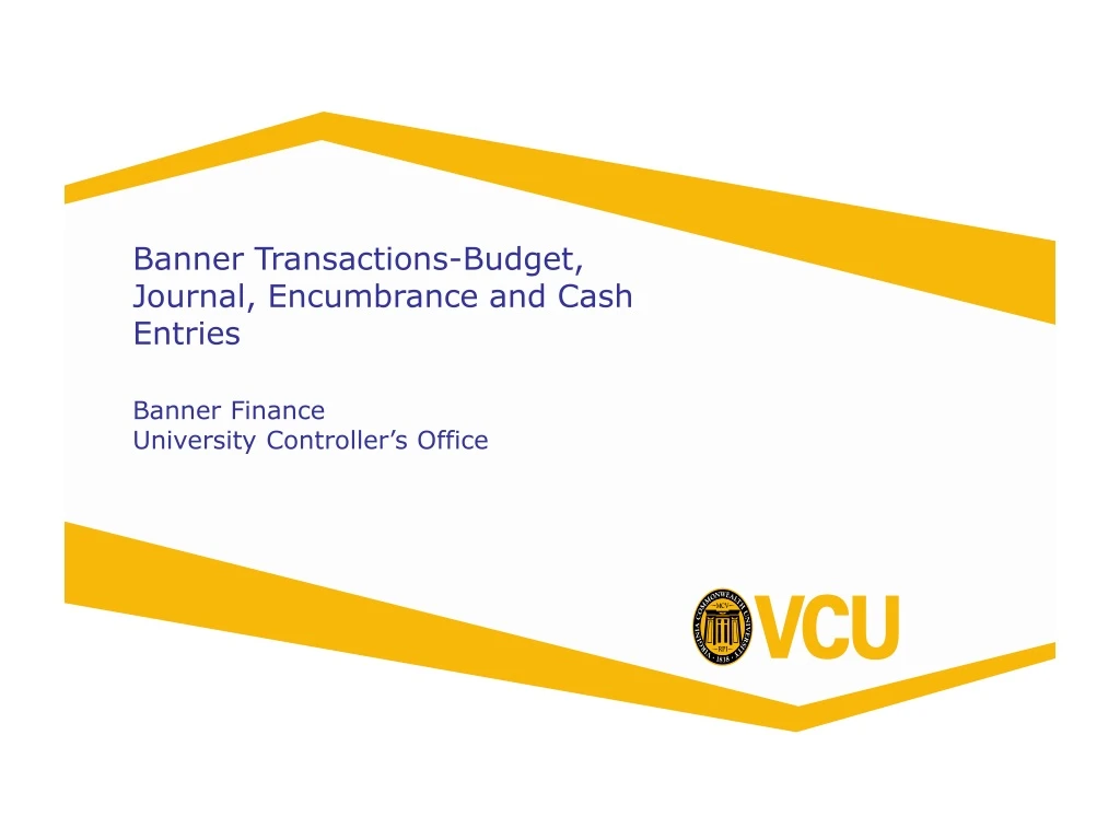 banner transactions budget journal encumbrance
