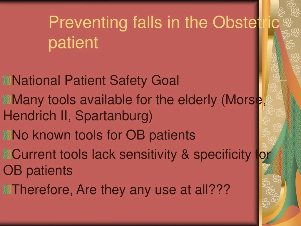 preventing falls in the obstetric patient