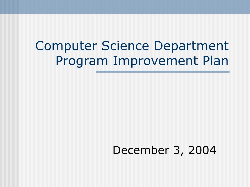 computer science department program improvement plan