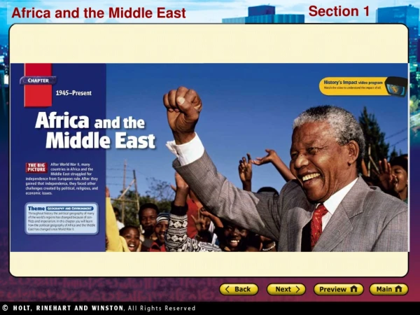 Preview Starting Points Map: Africa and the Middle East Main Idea / Reading Focus
