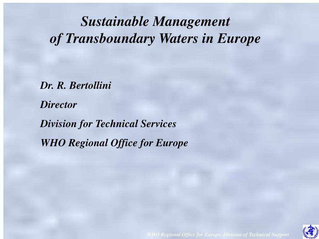 sustainable management of transboundary waters