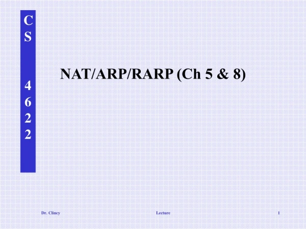 NAT/ARP/RARP (Ch 5 &amp; 8)