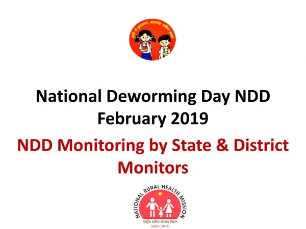 NDD Monitoring by State &amp; District Monitors
