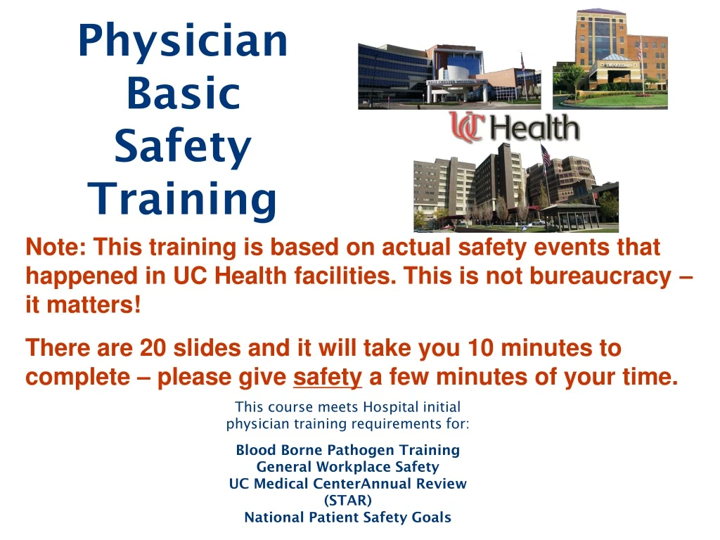 physician basic safety training
