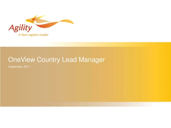 OneView Country Lead Manager