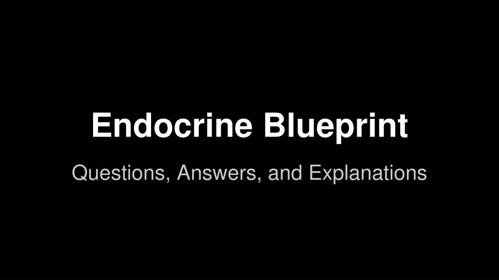 endocrine blueprint