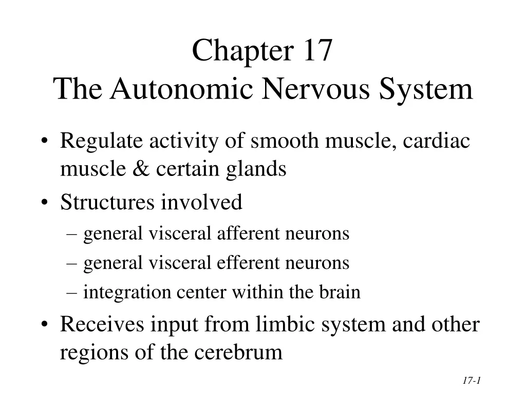 chapter 17 the autonomic nervous system
