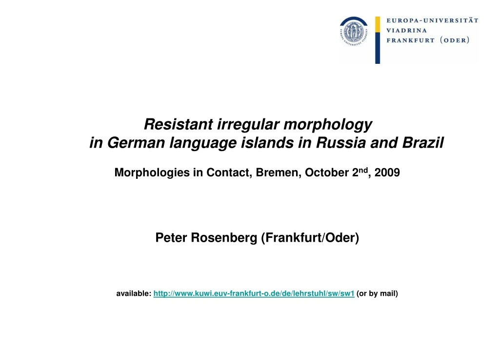 resistant irregular morphology in german language