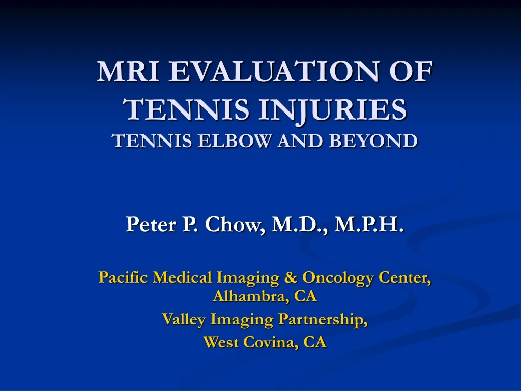 mri evaluation of tennis injuries tennis elbow and beyond