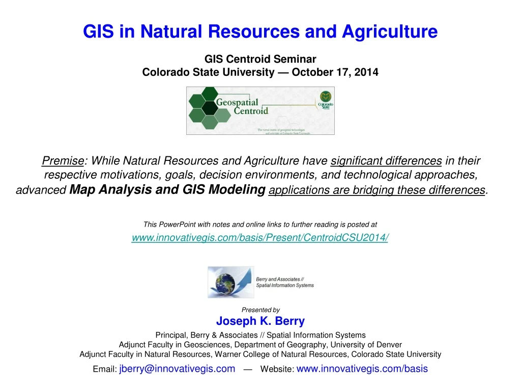 gis in natural resources and agriculture