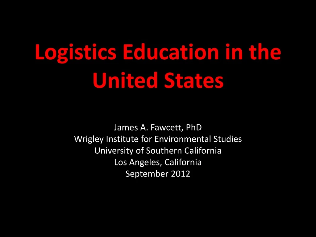 logistics education in the united states