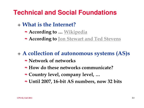 Technical and Social Foundations