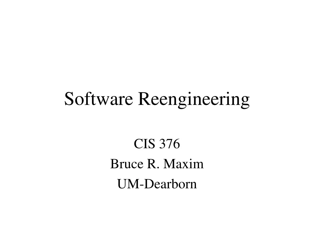 software reengineering