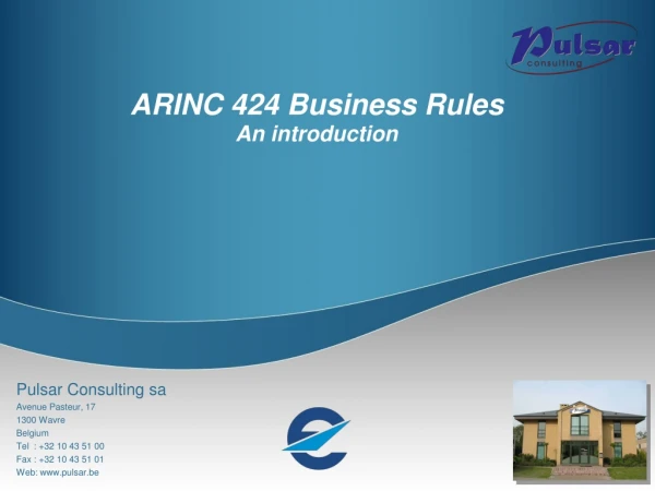 ARINC 424 Business Rules An introduction