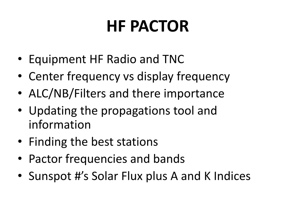 hf pactor