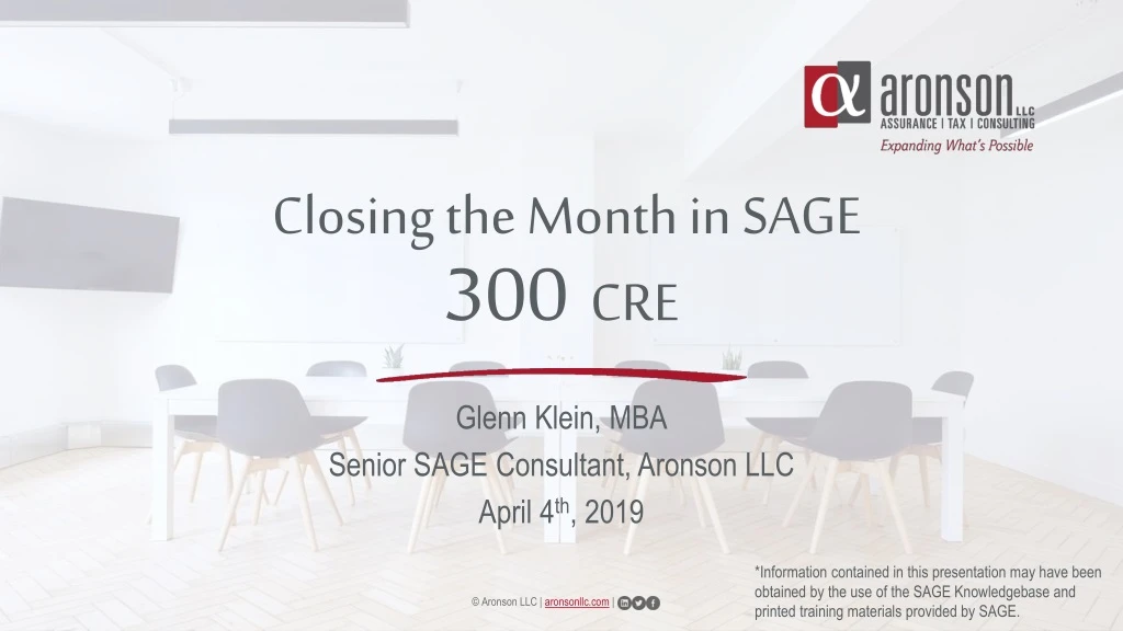 closing the month in sage 300 cre